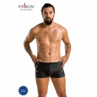 passion david black l/xl - krotkie spodenki z poliuretanu, klasyczna czerń