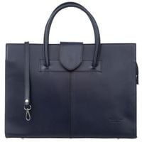 VERA PELLE torebka skórzana klasyczna elegancka teczka V586 granatowa