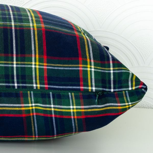 Poszewka Świąteczna Poduszka Granatowa krata Poduszka 40x60cm zdjęcie 4