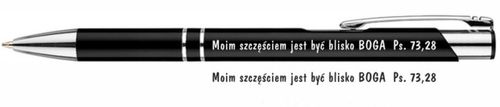 Długopis Moim szczęściem jest być blisko Boga ... czarny na Arena.pl