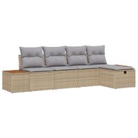 Zestaw Sof na Ogród 5 pcs Beżowy 55 x 62 x 69 cm Polirattan