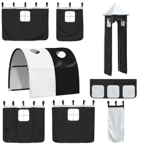 Łóżko na antresoli, ze zjeżdżalnią i zasłonkami, 90x200 cm na Arena.pl