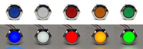 Lampka kontrolna deski rozdzielczej LED kolory 22mm Pomarańczowy na Arena.pl