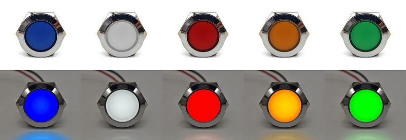 Lampka kontrolna deski rozdzielczej LED kolory 22mm Pomarańczowy zdjęcie 10