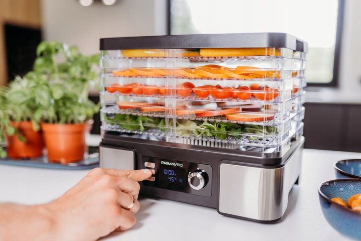 DUŻA SUSZARKA DO GRZYBÓW OWOCÓW TERMOOBIEG 450W ZEGAR PRIMAVEO POJEMNA 12L zdjęcie 16