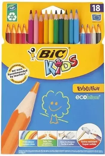 Kredki ołówkowe Kids Evolution 18 kolorów BIC zdjęcie 1