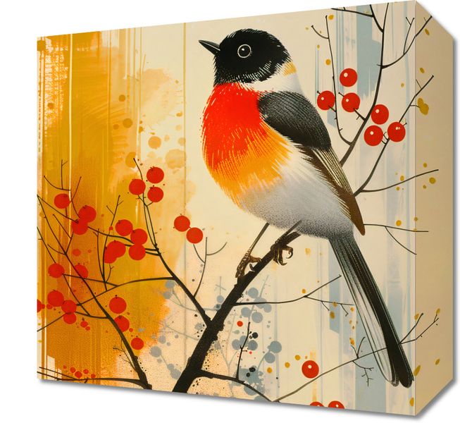 Obraz 30x30cm Jesienny Rudzik zdjęcie 1