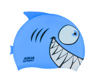 Czepek pływacki dla dzieci silikonowy na basen Aqua-Sport Junior Shark Blue