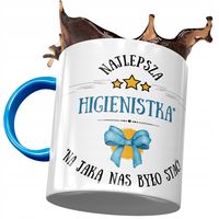 Kubek Błękitny Dla Higienistki Najlepsza Prezent Z Nadrukiem Ze Zdjęciem