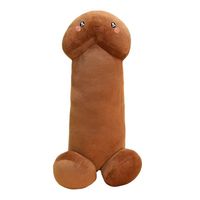 Pluszowy penis 50 cm Brązowy pluszowy penis z buzią wieczór panieński