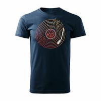 Koszulka z płytą winylową Vinyl męska granatowa REGULAR L