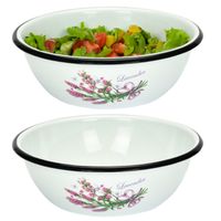MISKA EMALIOWANA 20CM 1,5L WZÓR LAWENDA NA SAŁATKI OWOCE I WARZYWA