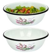 MISKA EMALIOWANA 20CM 1,5L WZÓR LAWENDA NA SAŁATKI OWOCE I WARZYWA
