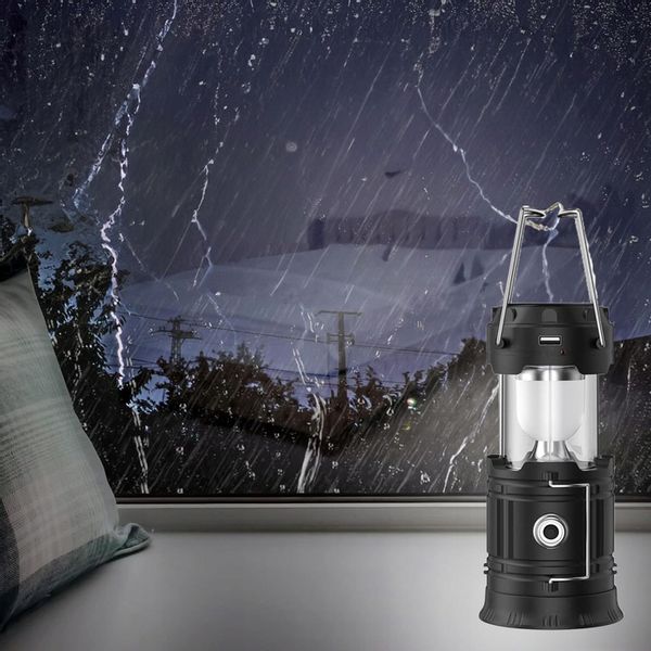 Lampa Solarna LED Latarka Turystyczna Biwakowa Akumulatorowa USB Powerbank zdjęcie 15