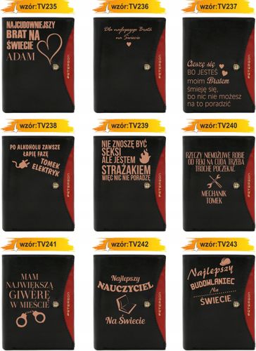 Portfel męski skórzany GRAWEROWANY prezent dla brata twój napis tekst na Arena.pl