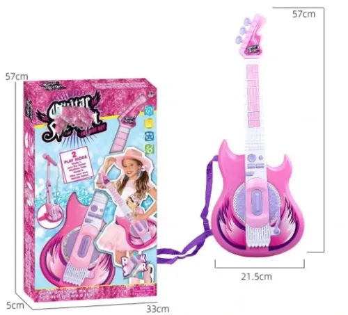 GITARA ELEKTRYCZNA MIKROFON KARAOKE DLA DZIECI na Arena.pl