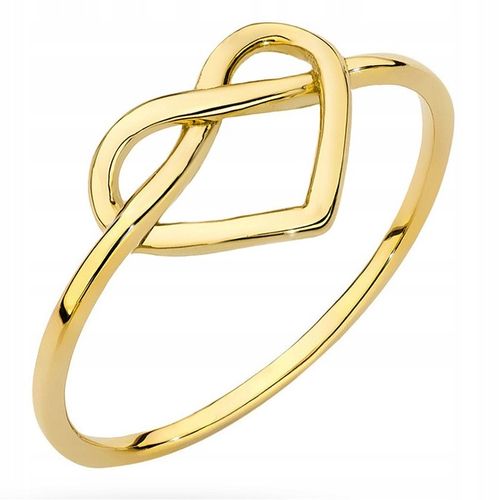 ZŁOTY PIERŚCIONEK pr.333 Serce Nieskończoność r.18 na Arena.pl
