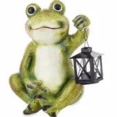 Figurka ogrodowa żaba z lampionem żabka 30 cm