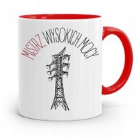 Kubek Czerwony Dla Elektryka Mistrz Wysokich Mocy Z Nadrukiem Ze Zdjęciem