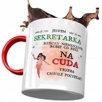 Kubek Czerwony Dla Sekretarki Trzeba Poczekać Z Nadrukiem Ze Zdjęciem