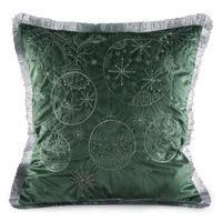 Poszewka świąteczna 45x45 cm ciemnozielono czarna poliester dekor
