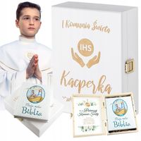 BIBLIA W PUDEŁKU PREZENT NA CHRZEST PISMO ŚWIĘTE NA KOMUNIĘ PAMIĄTKA