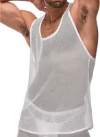 male power stretch net top l/xl czarny siateczkowy tank