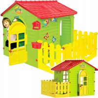 DOMEK OGRODOWY Z PŁOTKIEM DLA DZIECI Mochtoys DUŻY Z TARASEM polski
