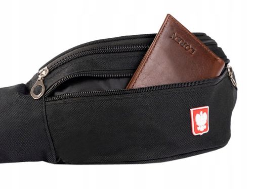 Materiałowa saszetka nerka męska biodrowa suwak na Arena.pl