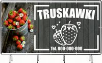 BANER REKLAMOWY 200x100cm projekt w cenie różne wzory TRUSKAWKI