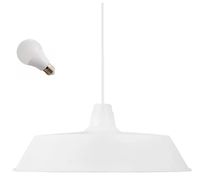 LED LAMPA WISZĄCA ALBERT 38CM E27 BIAŁA METALOWA