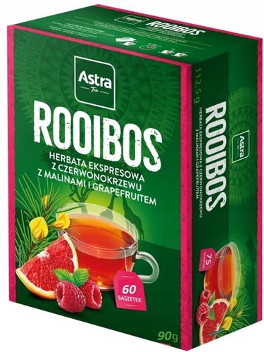 Herbata ziołowa w torebkach Astra Rooibos malina i grapefruit 60szt x3 na Arena.pl