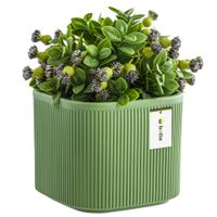 Doniczka osłonka ceramiczna Zielona 14,5 cm H13,5 cm Mat Nowoczesna