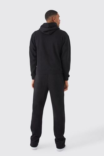 CZARNA BLUZA DRESOWA Z KAPTUREM KANGURKA OVERSIZE NADRUK BOOHOO M na Arena.pl