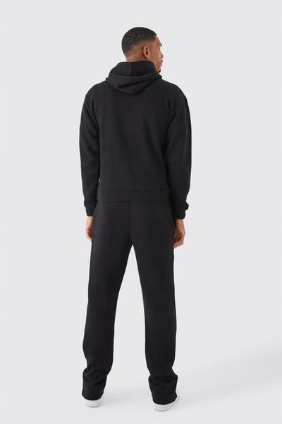 CZARNA BLUZA DRESOWA Z KAPTUREM KANGURKA OVERSIZE NADRUK BOOHOO M zdjęcie 3