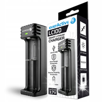 ŁADOWARKA EVERACTIVE LC-100 DO OGNIWA LI-ON 18650 14500 26650 1A DIODA LED