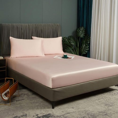 Prześcieradło z Gumką 140x200 Różowe Bambusowe Gładkie Oddychające Miękkie na Arena.pl