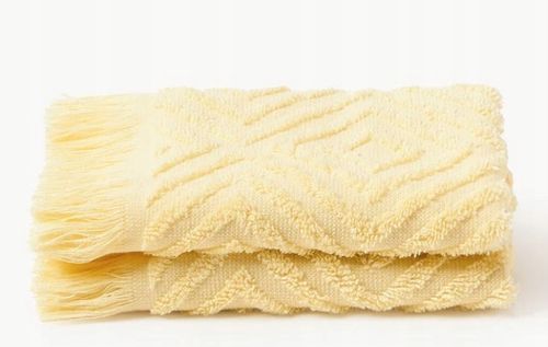 Ręcznik z wypukłą strukturą Jacqui 2 x 30 x 30 cm 490 g/m² żółty na Arena.pl