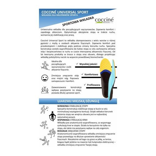 r. 44-47 - wkładki do butów sneakers coccine universal sport na Arena.pl