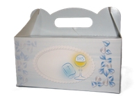 pudełko na ciasto 30szt Komunia Święta 19 x 14 x 9 cm błękitny