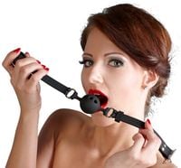 Czarny Silikonowy Knebel Kula Bad Kitty Śr. 3,5Cm