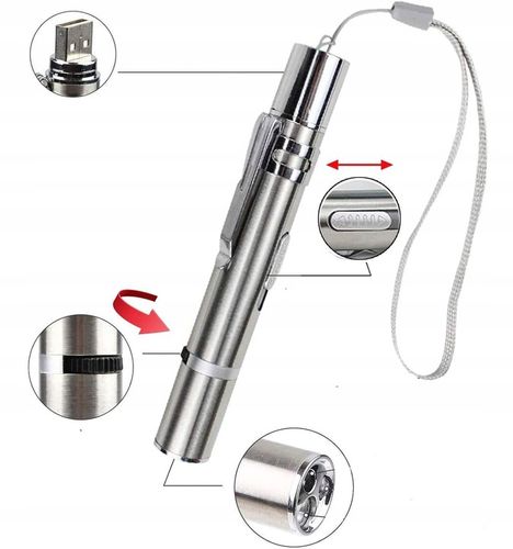 Laser dla kota Wskaźnik laserowy dla kota USB 3w1 latarka UV na Arena.pl