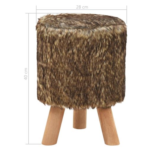 PUF PUFA TABORET OBITY FUTREM OKRĄGŁY 28x40cm BRĄZOWY na Arena.pl