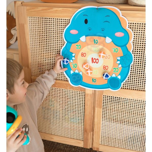 WOOPIE Gra w Rzutki Dart Pistolet Dinozaur na Kulki Rzepy Tarcza Punkty Strzelanie zdjęcie 4