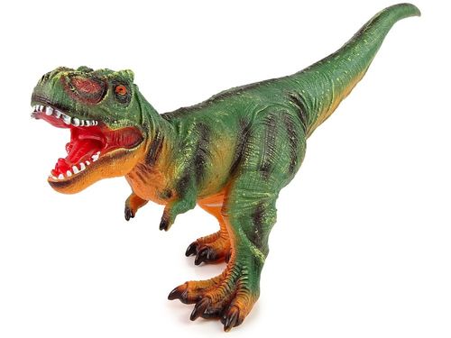 Duża Figurka Dinozaur Tyranozaur Rex Zielono- Pomarańczowy Dźwięk 60 cm Długości na Arena.pl