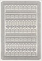 Stylowy dywan 120x180 cm – bawełniany, biały z czarnym wzorem