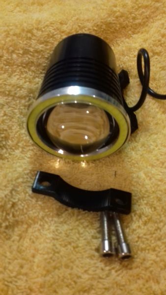 2x MOCNY HALOGEN MOTOCYKLOWY U4 LED+RING+WŁĄCZNIK zdjęcie 1