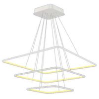 LAMPA wisząca SLIM/000005/3000/W MDECO metalowa OPRAWA kwadratowy ZWIS LED 117W 3000K biurowy biały
