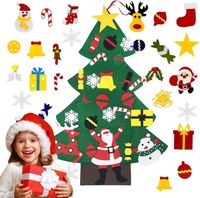 Filcowa Choinka Świąteczna DIY 95x70 cm z Ozdobami dla Dzieci Zielona