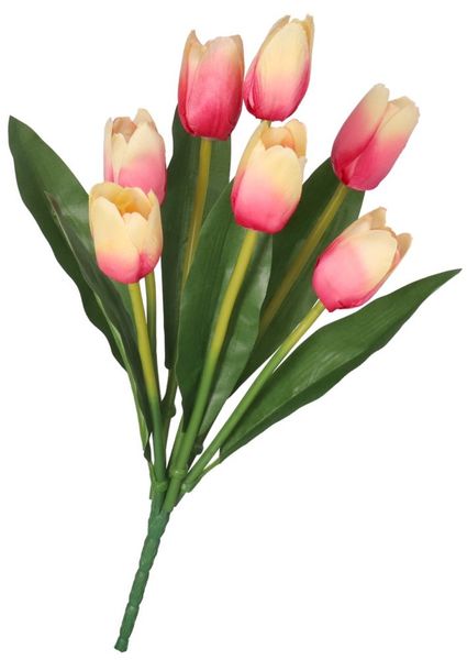 TULIPANY BUKIET TULIPANÓW GUMOWANE JAK ŻYWE 36CM zdjęcie 3
